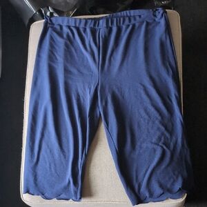 Navy Blue Scalloped Hem Pants